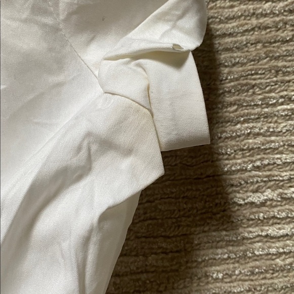 Theory Carrian Precise Peplum Stretch Cotton Pleated White Blouse Size S - Picture 13 of 13